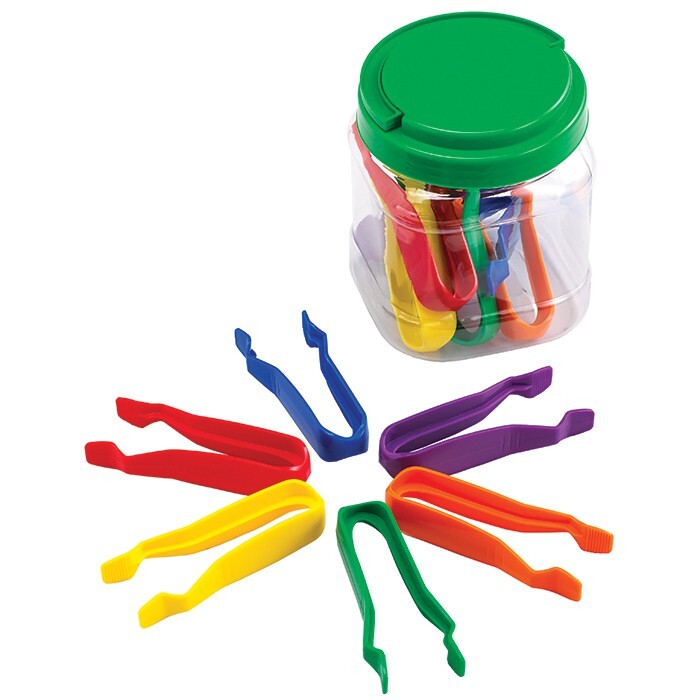 1 x Childrens Jumbo Easy Grip Plastic Tweezers - Learning Resources Colours  Vary 765023819632 