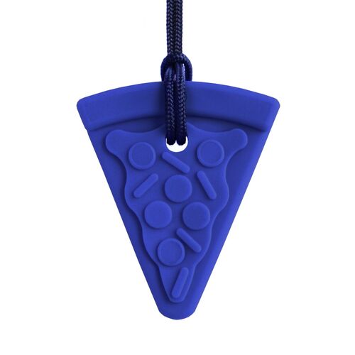 Pizza Chew Necklace - Soft Dark Blue