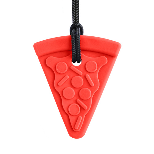 Pizza Chew Necklace - Soft Red