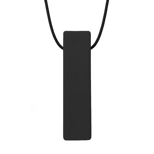 Smooth Brick Stick Chew Necklace - XT Black