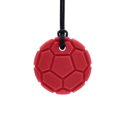 Soccer Ball Chew Necklace - XT Dark Red